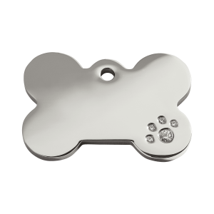 Medaglietta per cane Osso Swarovski Cristalli M