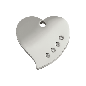 Medaglietta per cane medio cuore con cristalli Swarovski